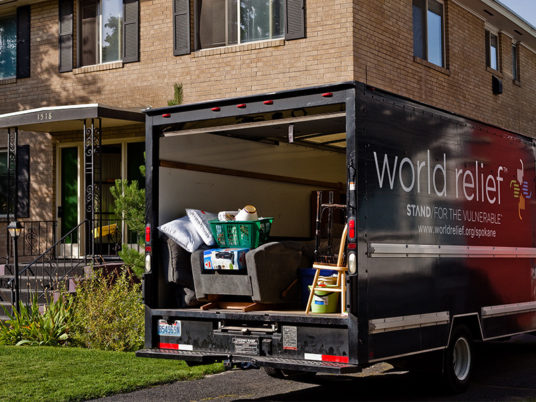 World Relief moving truck