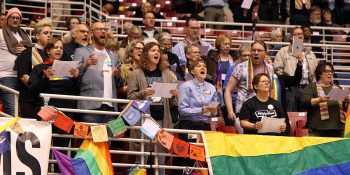 Vocal audience during passage of Traditional Plan at UMCGC.