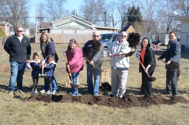 Ground breaking for a new Habitat home.