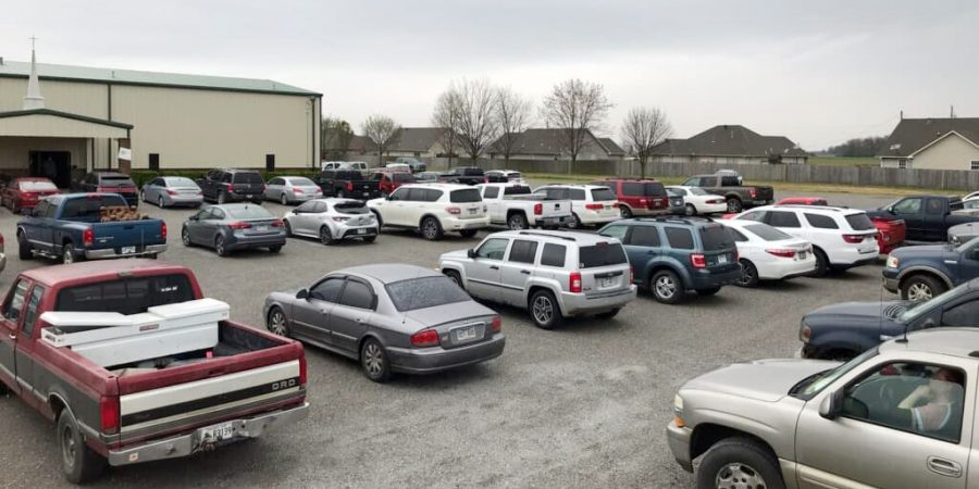 Drive-in worship at Cornerstone.