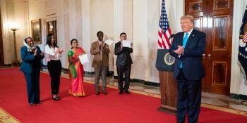 President Trump Participates in a Naturalization Ceremony